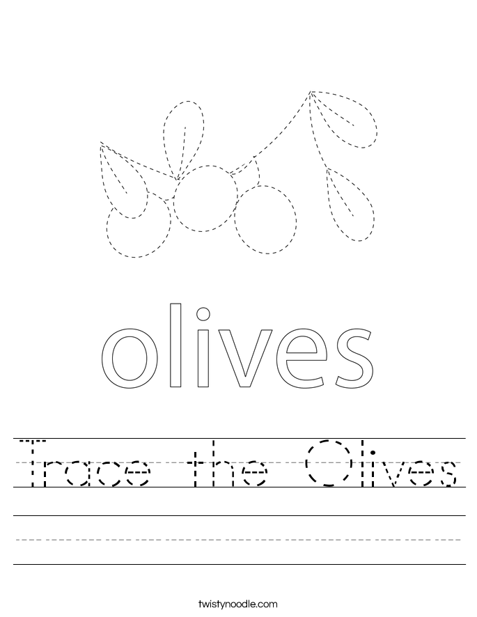 Trace the Olives Worksheet