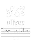 Trace the Olives Worksheet