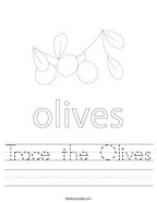 Trace the Olives Handwriting Sheet