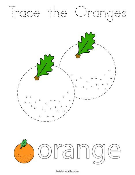 Trace the Oranges Coloring Page