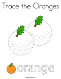 Trace the Oranges Coloring Page