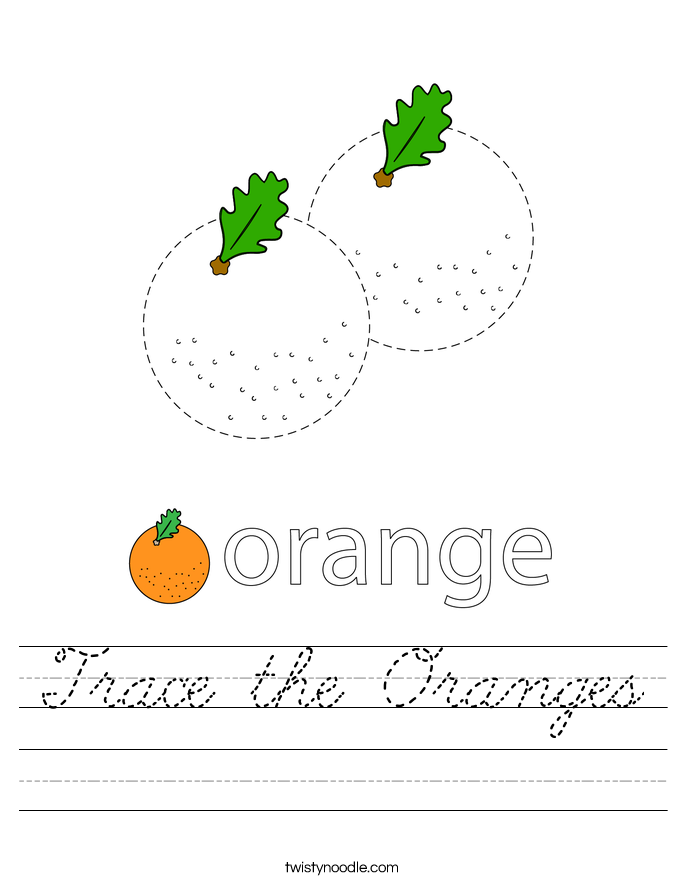 Trace the Oranges Worksheet