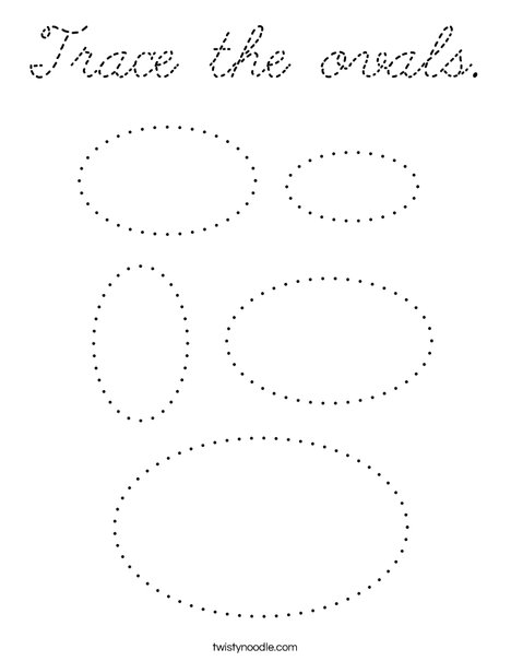 Trace the ovals. Coloring Page