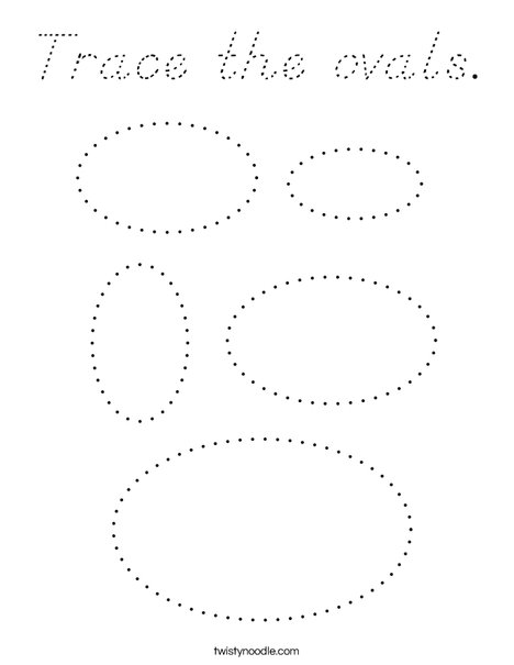 Trace the ovals. Coloring Page