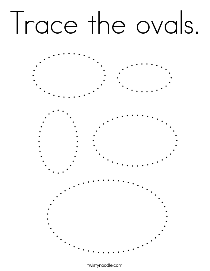 Trace the ovals. Coloring Page