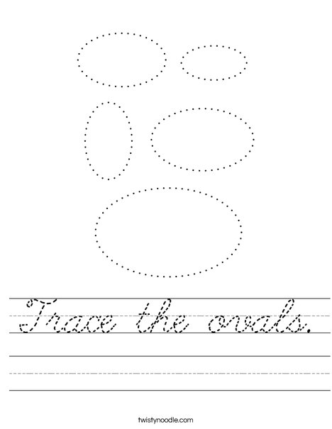 Trace the ovals. Worksheet