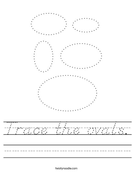 Trace the ovals. Worksheet