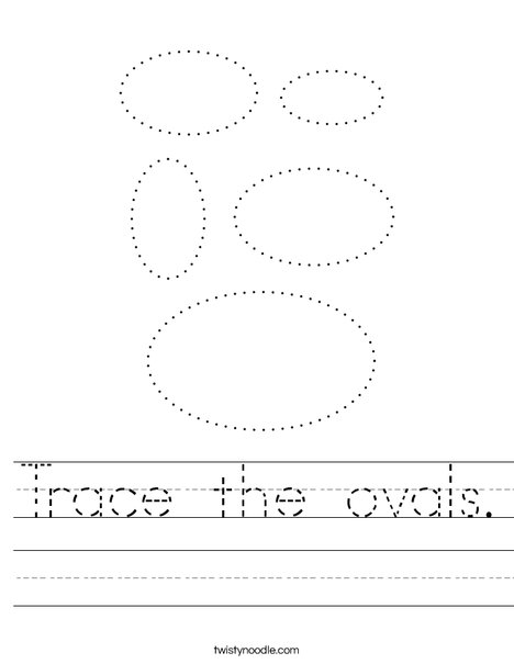 Trace the ovals. Worksheet