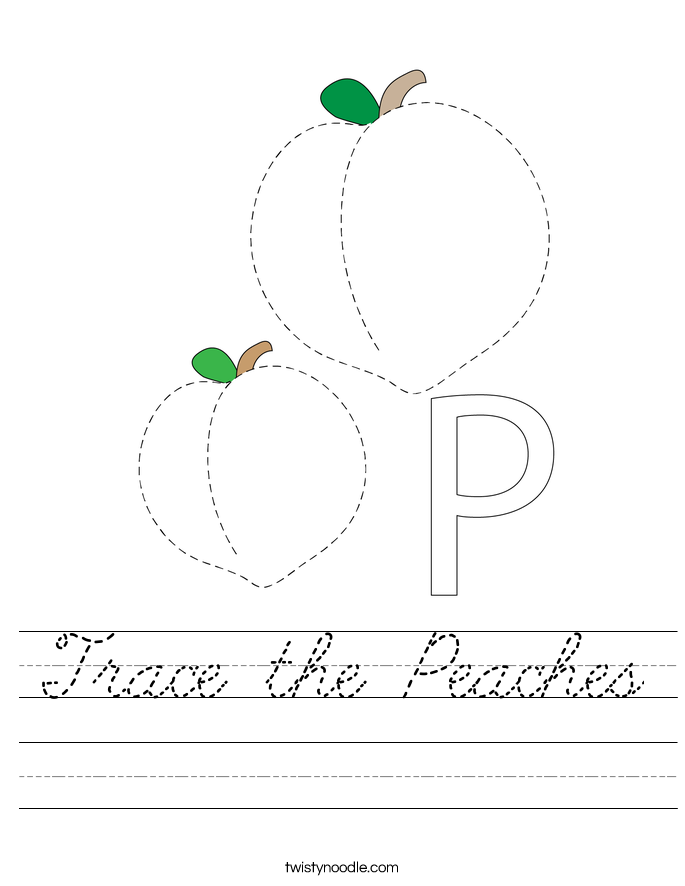 Trace the Peaches Worksheet