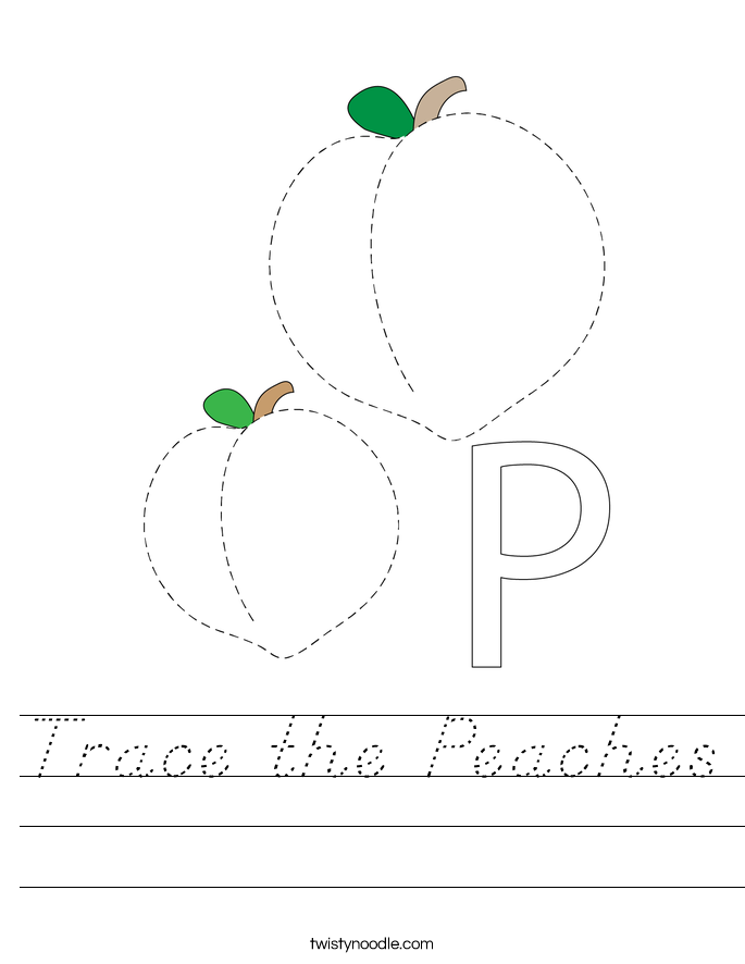 Trace the Peaches Worksheet