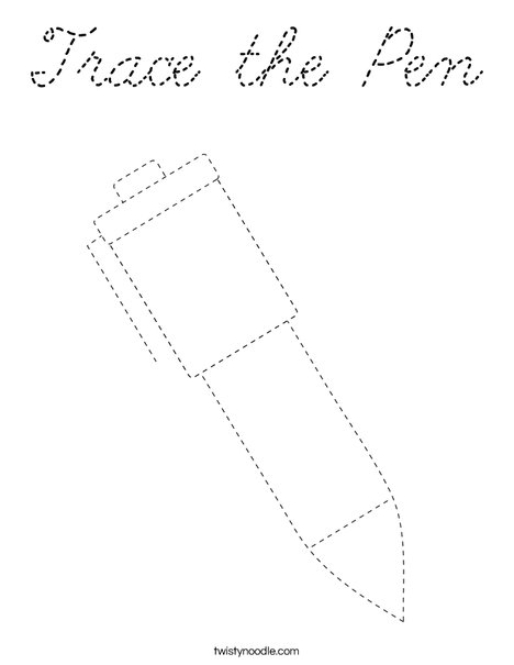 Trace the Pen Coloring Page