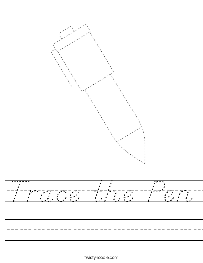 Trace the Pen Worksheet