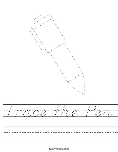 Trace the Pen Worksheet