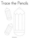 Trace the Pencils Coloring Page