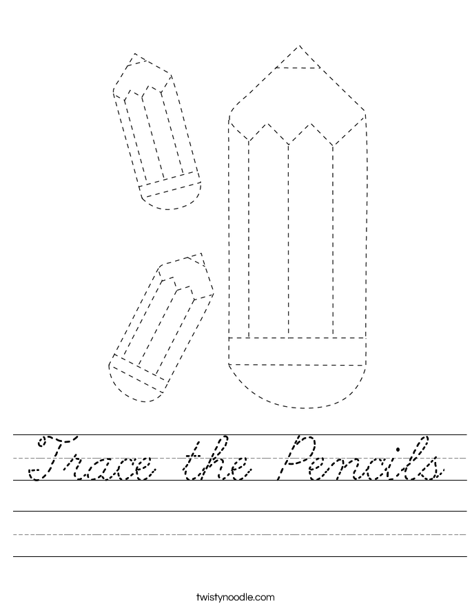 Trace the Pencils Worksheet