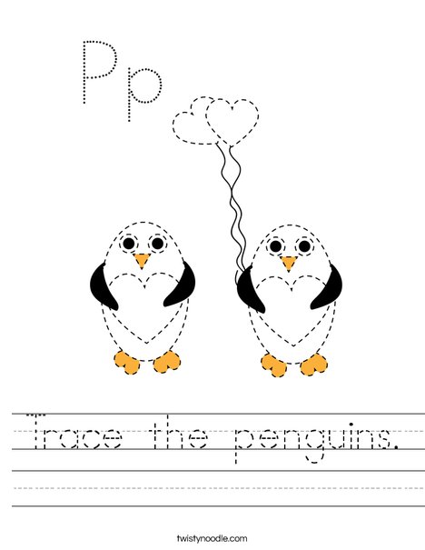 Trace the penguins.  Worksheet