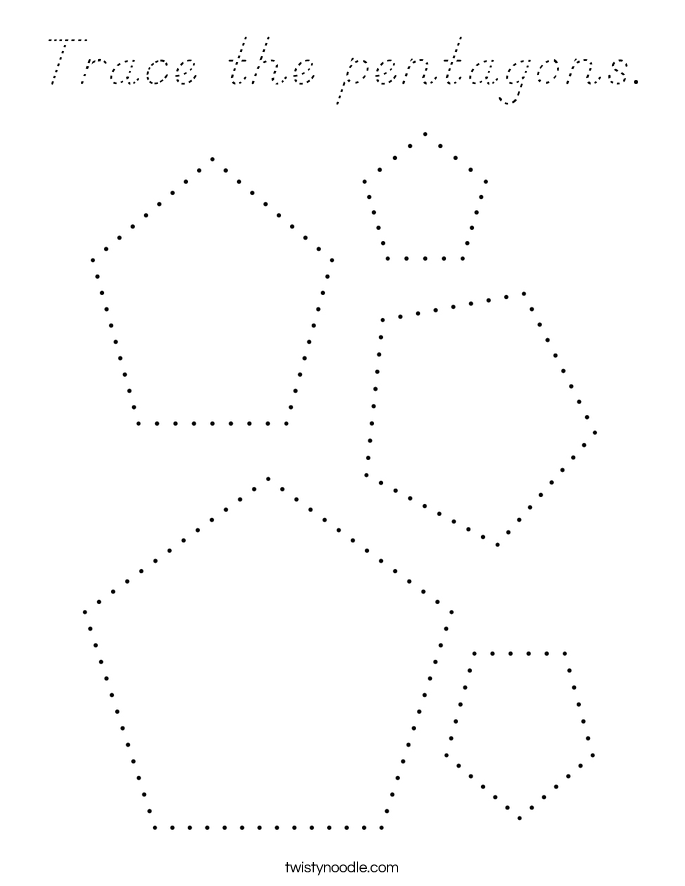 Trace the pentagons. Coloring Page