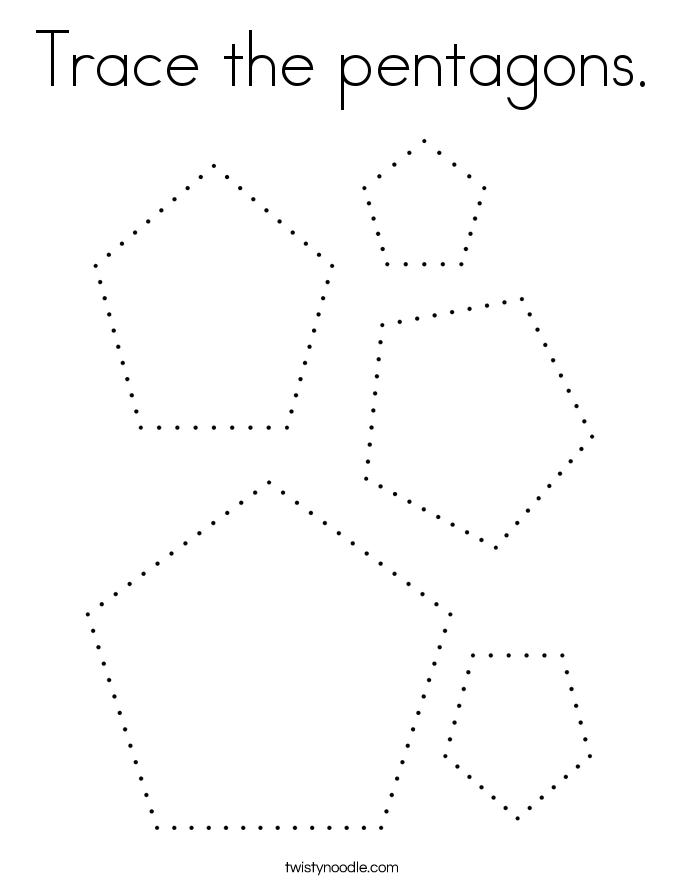 Trace the pentagons. Coloring Page