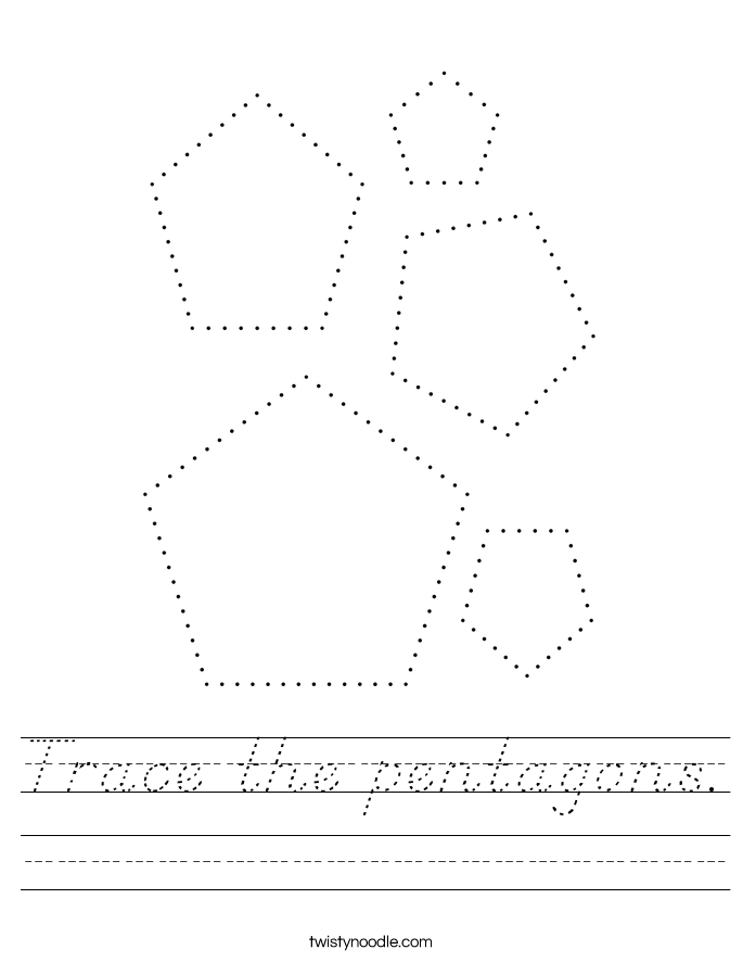Trace the pentagons. Worksheet