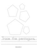 Trace the pentagons. Worksheet