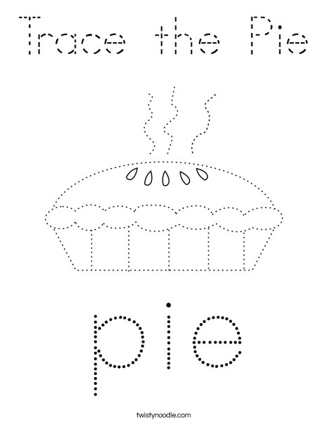 Trace the Pie Coloring Page