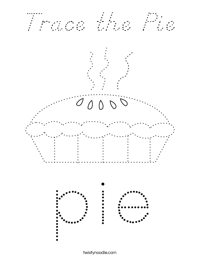 Trace the Pie Coloring Page