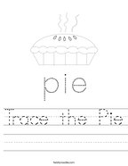 Trace the Pie Handwriting Sheet