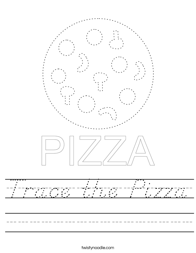 Trace the Pizza Worksheet