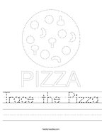 Trace the Pizza Handwriting Sheet