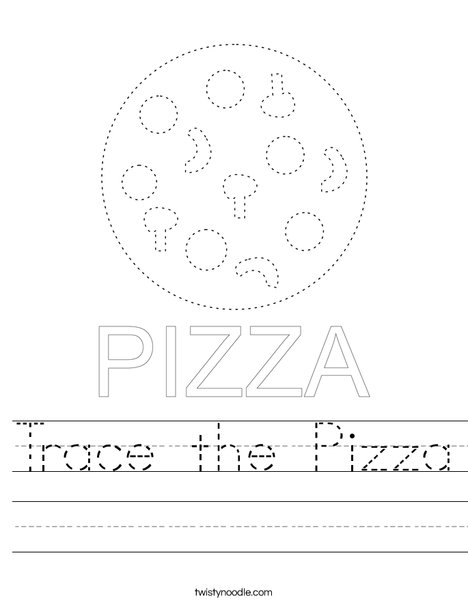 Trace the Pizza Worksheet