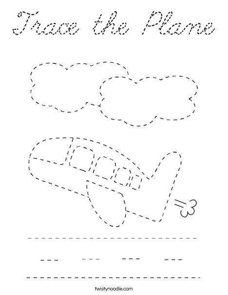 Trace the Plane Coloring Page