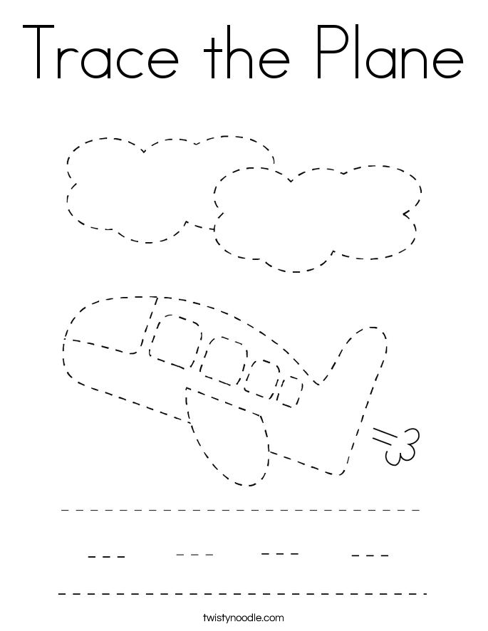 Trace the Plane Coloring Page