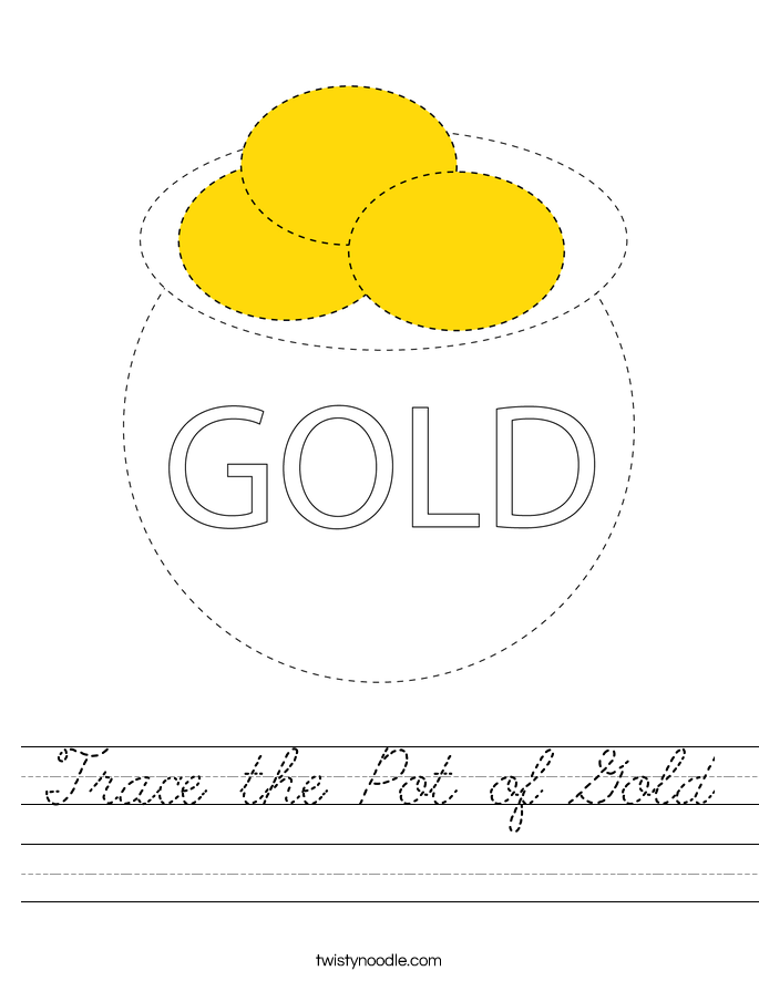 Trace the Pot of Gold Worksheet