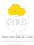 Trace the Pot of Gold Worksheet