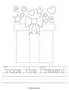 Trace the Present Handwriting Sheet