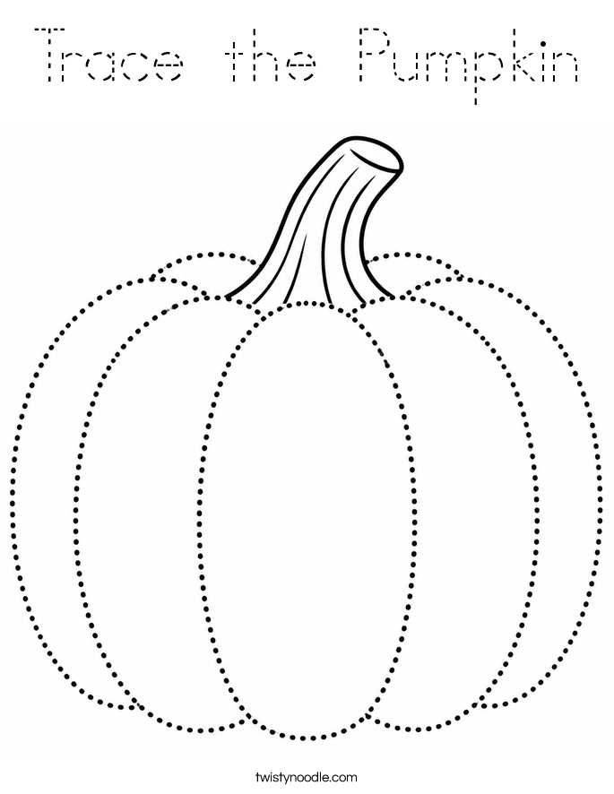 Trace the Pumpkin Coloring Page