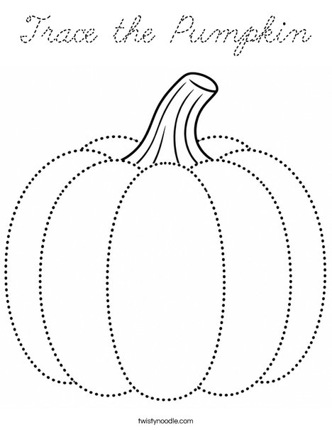 Trace the Pumpkin Coloring Page