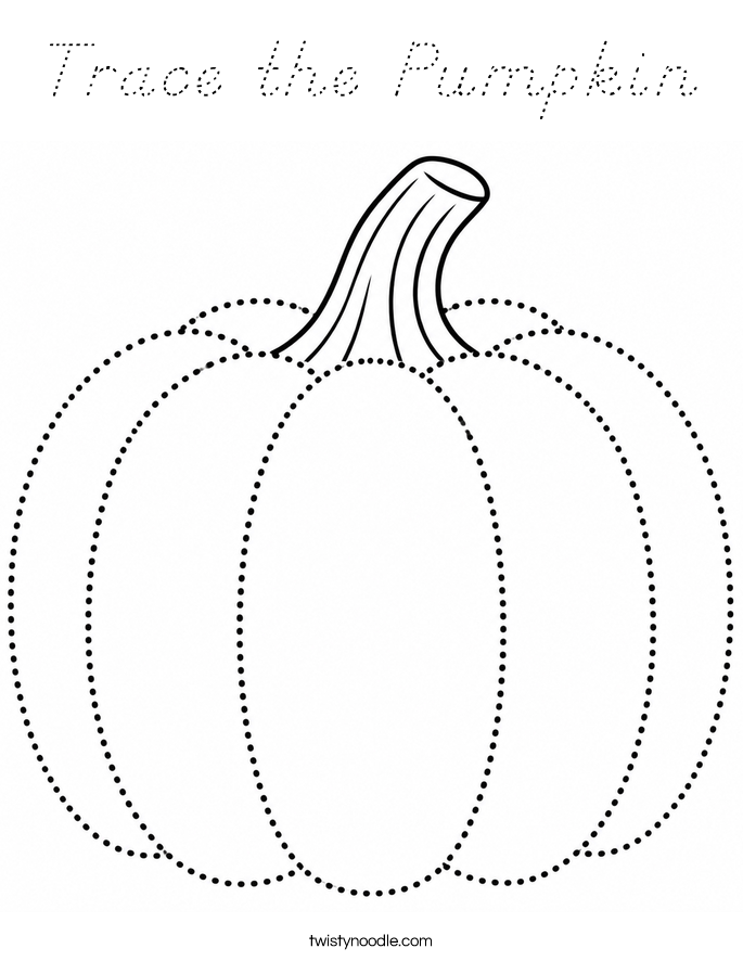 Trace the Pumpkin Coloring Page