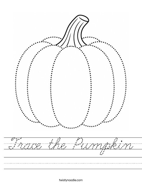 Trace the Pumpkin Worksheet