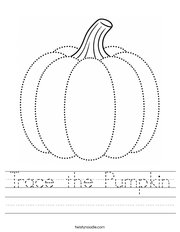 Trace the Pumpkin Handwriting Sheet
