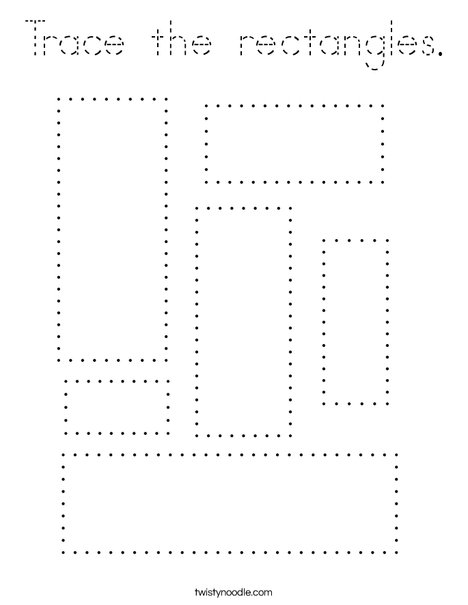 Trace the rectangles. Coloring Page