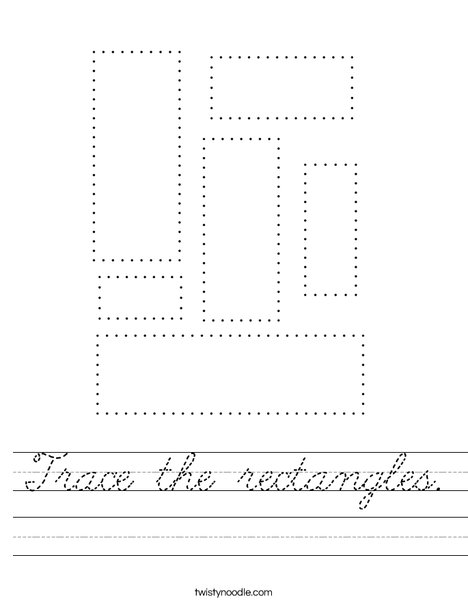 Trace the rectangles. Worksheet