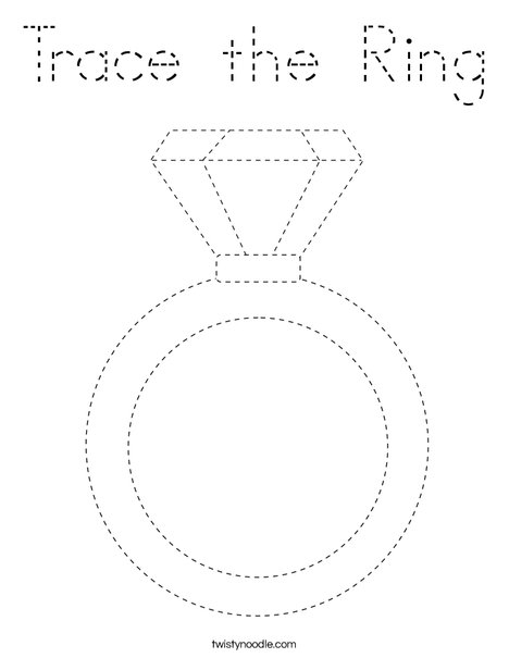 Trace the Ring Coloring Page
