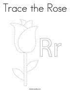 Trace the Rose Coloring Page