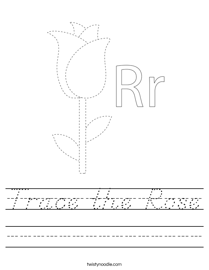Trace the Rose Worksheet