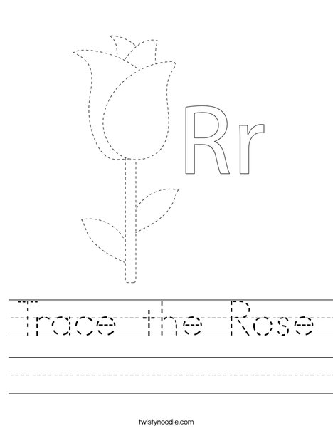 Trace the Rose Worksheet - Twisty Noodle