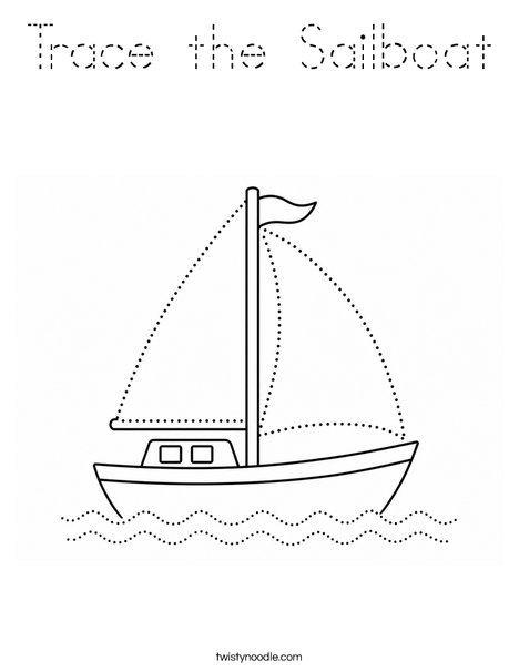 Trace the Sailboat Coloring Page