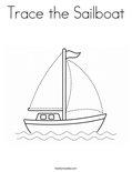 Trace the Sailboat Coloring Page