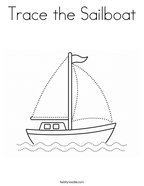 Trace the Sailboat Coloring Page