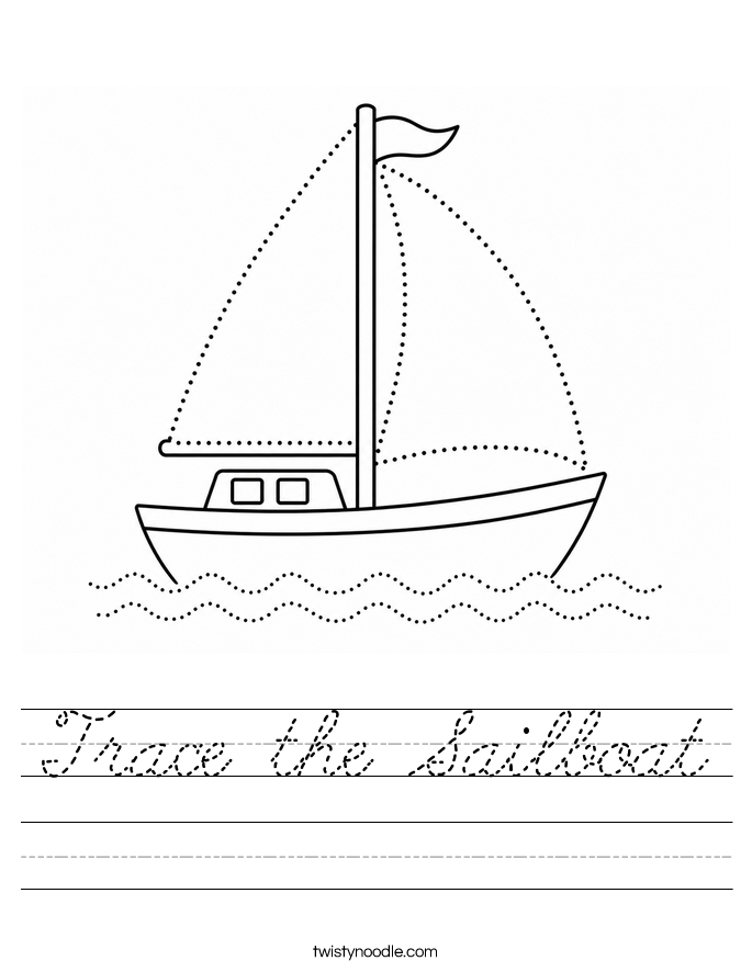 Trace the Sailboat Worksheet